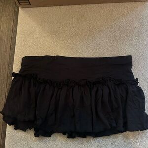 Chic Black Ruffled Mini Skirt perfect for going out